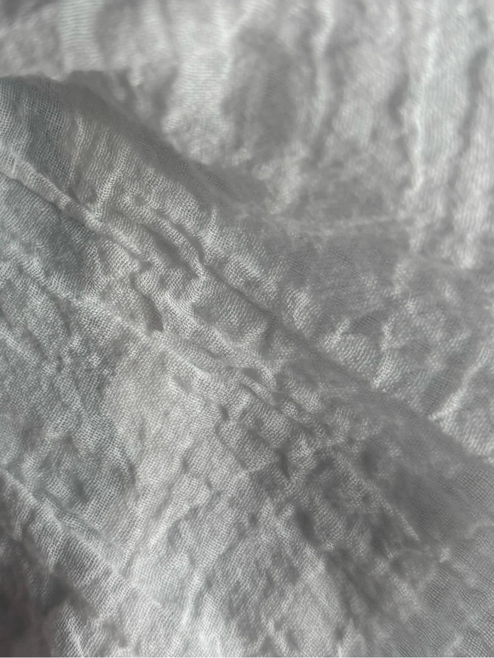 Made in Italy White Cotton Gauze Blouse S Crinkled Sheer Lightweight Relaxed Fit - Picture 8 of 11